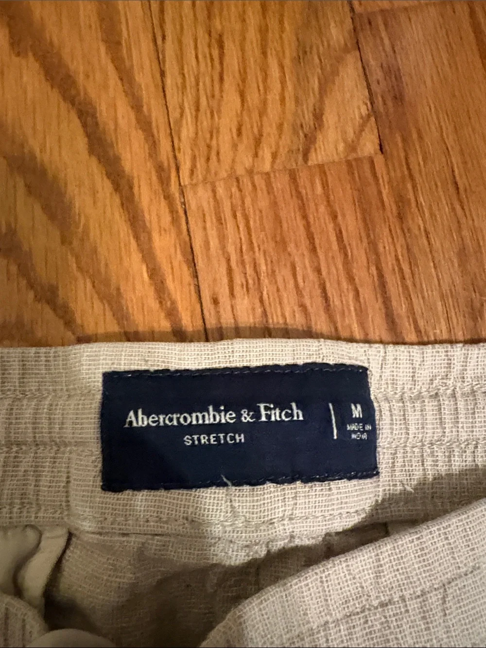 Abercrombie & Fitch Light Tan Linen-Blend Bermuda Shorts